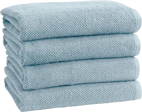Simpli-Magic Popcorn Textured Bath Towels (4 Pack, Blue)
