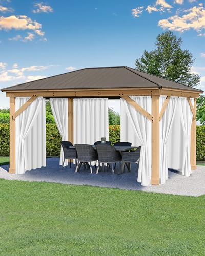 Outdoor Curtains for Patio Waterproof Rod Pocket 8 Pcs 54x84 Inch White - Weatherproof Privacy Screens, Built-In Top Slots, Multipack Shading Ideal For Porch, Gazebo, Backyard Or Balcony