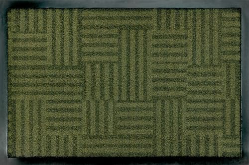 Casita Living Billboard doormat, Linear Maze Green 50x75cm, inside and outside, washable