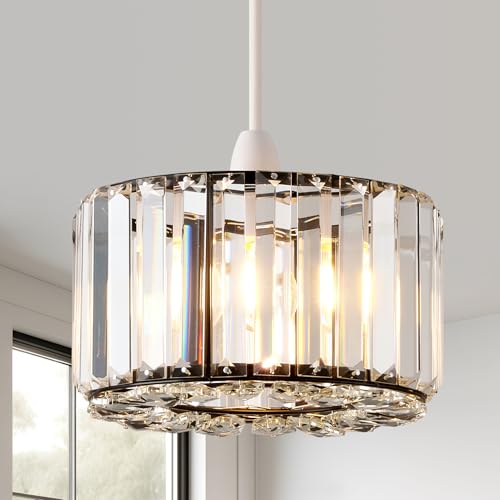 HARPER LIVING Easy Fit Pendant Shade, Matt Black Ceiling Light Shade with Diameter 23cm - Modern Lampshade for Bedroom, Kitchen, Living Room
