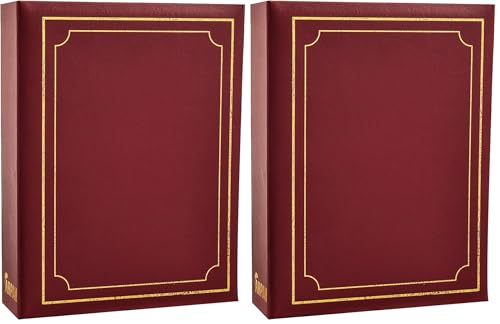 Arpan 6x4 Plain Photo Album with 200 Pockets (Burgundy) (Pack of 2)