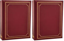 Arpan 6x4 Plain Photo Album with 200 Pockets (Burgundy) (Pack of 2)