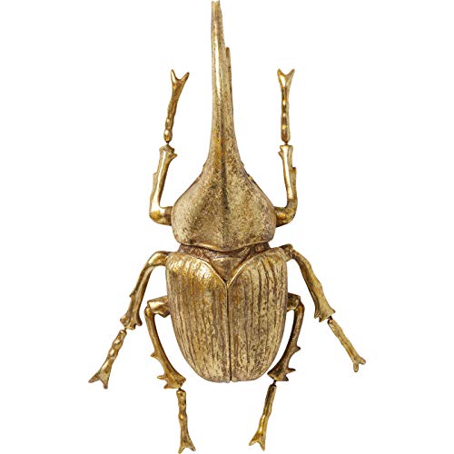Kare Design Wall Decoration Herkules Beetle Gold, Room Decor, Decorative Home Accesoires for Livning Room, Bedroom, Hallway, Gift Idea, 41x27x14 cm (H/W/D)