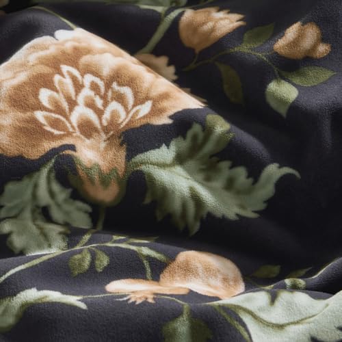 "PHF Velvet duvet cover set Queen size, Super Soft 3 Piece Floral Comforter Cover Set (No Filling), Vibrant Botanical Print Duvet Cover with Pillow Shams, Stylish Farmhouse Style, 90"" x 90"", Dawn bloom"