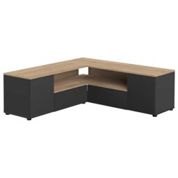 Temahome Corner TV Stand, Black & Oak, 13