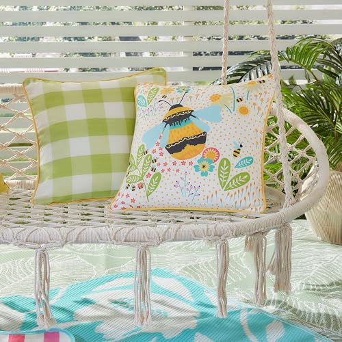 Fusion - Buzzy Bee Outdoor - Water & UV Resistant Filled Cushion - 43 x 43cm in Ochre