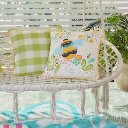 Fusion - Buzzy Bee Outdoor - Water & UV Resistant Filled Cushion - 43 x 43cm in Ochre