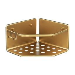 TATAY Shower Caddy Aluminium Moisture Resistant Easy Drainage - Shower Caddy Bathroom - Dimensions 20x12x20 cm - Quick Fix System - Screws Included - Moisture Resistant, Gold