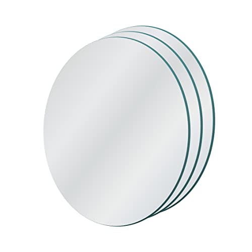 GOLD&CHROME UNIQUE DESIGN Crystal Wall Mirror, Set of Three Pieces, Round, 15,75x15,75x0,12 in, 1,98 lb, Self-Adhesive, Tape Included, C-Edge, Modern, Minimalist