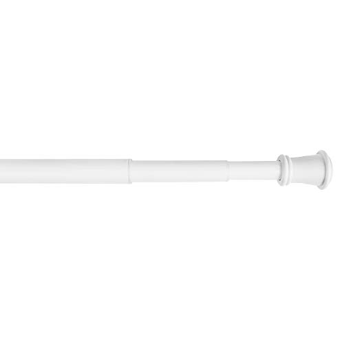 Zenna Home Adjustable Curtain Tension Rod, No Drill Expandable Tension Window Rod, Easy Installation, Rental Friendly, 28-66 Inches, White