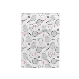 "3dRose ""Tennis Love Pattern Grey And Pink Towel, Multi-Colour, 15 x 22-Inch"