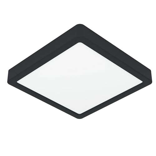 Eglo LED Ceiling Light Fixture Fueva 5, 21 cm, dimmable Lighting, Flush Mount lamp, Black Metal, 2000 lumens, Warm White