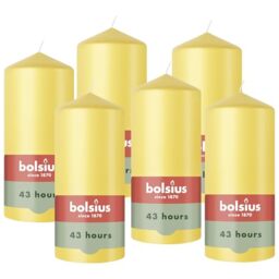 Bolsius – Essentials – Smooth Pillar Candle – Yellow – 13 cm – Decorative Candles – Contains Natural Plant-Based Wax – Without Palm Oil