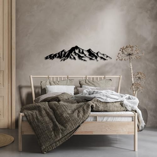 Stylish Black Decorative Metal Wall Accessory, 16 x 68 cm, 100% Metal, 1.5 mm Thickness, Perfect for Home Decor and Modern Spaces