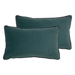 furn. Cosmo Twin Pack Feather Filled Cushions, Marine Blue, 30 x 50cm