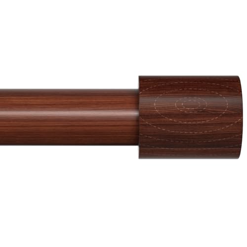 "PeSenp Wood Curtain Rod for Windows 48 to 84, 1"" Inch Adjustable Imitation Wood Grain Window Curtain Rod, Heavy Duty Curtain Rods Easy Install Decorative Drapery Rod for Bedroom, Kitchen and Patio"
