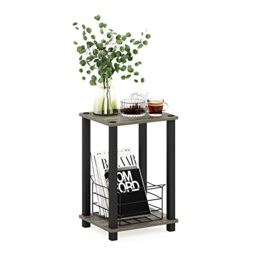 Furinno Simplistic Side Table, 2-Tier Small End Table with Open Shelf, Easy Assembly Toolless Night Stand, Nightstand, for Living Room, Bedroom, French Oak