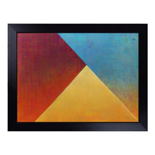 Lap Tray with Bean Bag Cushion, Halftone Art Abstract - Handmade in the UK, Raised Wooden Edge, Padded Cushion, Heat-Resistant Wipe-Clean Surface, for Meals, Laptops and Crafts
