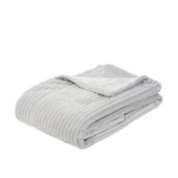 Gözze - Soft, Cuddly Throw/Blanket, Corduroy Look, 1620g/Stück, 150 x 200 cm - Silver