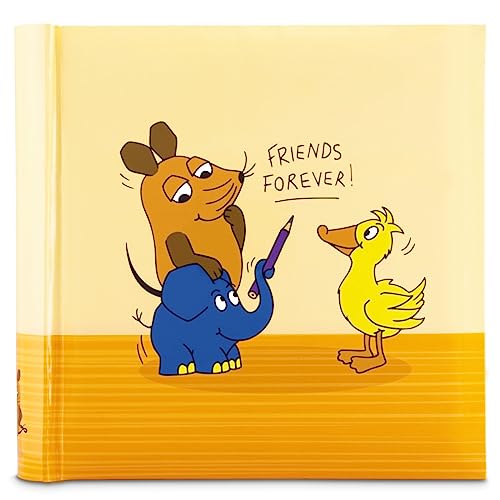 Hama DieMaus Slip-in Album (Memo Album with 100 Pages, for Inserting 200 Photos in 10 x 15 Format with the Mouse, for Children's Photos, Baby Album, Friends) Orange