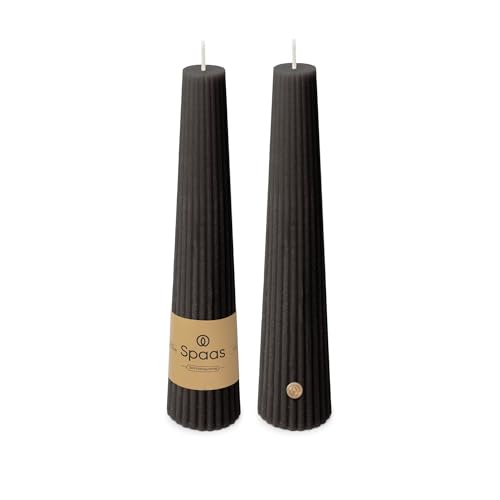 Spaas Ribbed Candle 25h, Black
