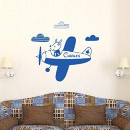 Personalised Name Stickers - Personalised Name Sticker – Children's Room Wall Decoration - 2 Sheets of 45 x 55 cm and 40 x 25 cm – Navy Blue