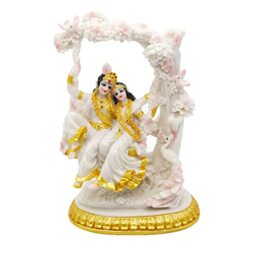 alikiki Indian God Radha Krishna Statue- 6.7”H India Idol Radha Krishna Statue for Indian Wedding Gifts Hindu Gifts for India Couple Murti Home Office Temple Mandir Pooja Decor Puja Item
