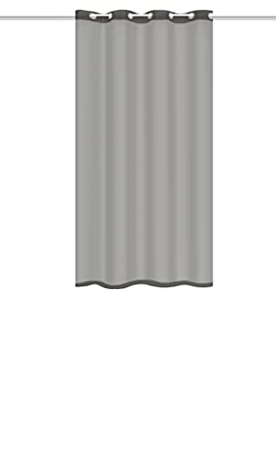 HOMEbasics Dolly 53300 Eyelet Curtain with 8 Metal Eyelets 145 x 140 cm Transparent Grey