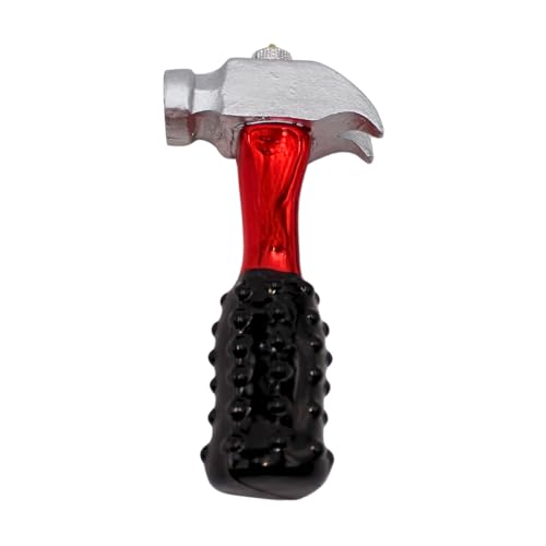 Dekohelden24 Lauschaer Lauscha Christmas Tree Decoration Bauble Glass Ornament Hammer Glass Decoration Tool as Hammer in Red L x W x H 6 x 2 x 11 cm