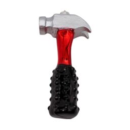 Dekohelden24 Lauschaer Lauscha Christmas Tree Decoration Bauble Glass Ornament Hammer Glass Decoration Tool as Hammer in Red L x W x H 6 x 2 x 11 cm