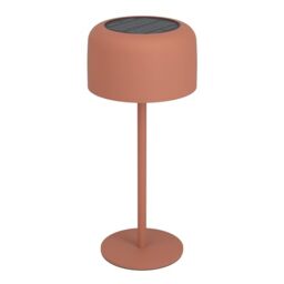 Eglo Cordless LED Table lamp Roccanova, Wireless Solar Light - 3-step touch dimmable, rechargeable outdoor lighting for balcony and garden, red steel, warm white, IP44