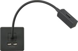 Knightsbridge Screwless Reading Light with Dual USB Charger - Anthracite