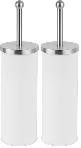 Innoteck Toilet Brush & Holder Set, Loo Brush & Toilet Cleaner Brush, White (Pack of 2)