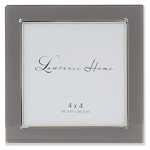 Lawrence Frames Metal and Enamel Picture Frame, Gray, 4x4
