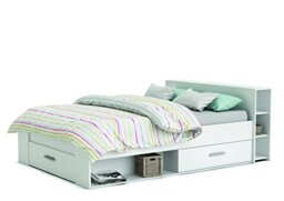 "Demeyere ""Pocket"" Bed, Wood, Pearl White, 140 x 190 cm"