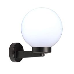 Velamp Outdoor wall Light with PMMA Sphere, 200mm, E27 Socket, LED Compatible, IP44 Waterproof, for Gardens, Parks, condominiums, terraces, White