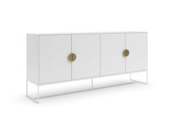 Dorel Home Asia Sideboard with 4 Doors in White, 40x180x82cm (DxWxH)