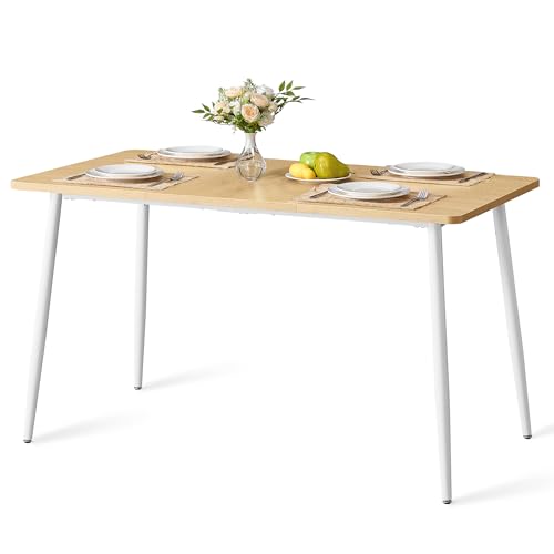 VASAGLE Dining Table for 4-6 People, Kitchen Table, Modern Farmhouse, Heat-Resistant Tabletop, Quick Assembly, for Dining Room