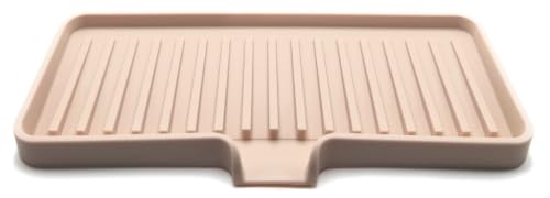 "Happitasa Silicone Soap Dish Tray and Sponge Holder with Drain Chute (9""x3.5"", Sand Dollar)"