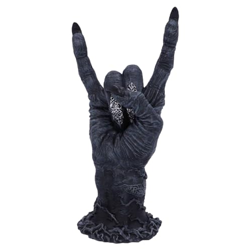 Nemesis Now B5159R0 Baphomet's Horns Horror Hand Figurine, polyresin, Black and Silver, One Size