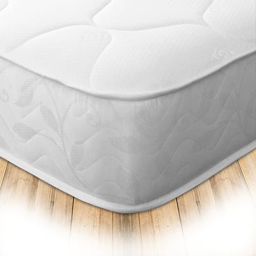 Starlight Beds Spin Top Small Single Memory Foam Mattress. Sprung Small Single Mattress with Memory Foam Layer. 20cm Deep, Soft Feel, White, 2ft6 x 6ft3 (75cm x 190cm)