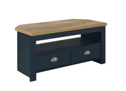 Birlea Highgate Corner Tv Unit Navy Blue & Oak Effect