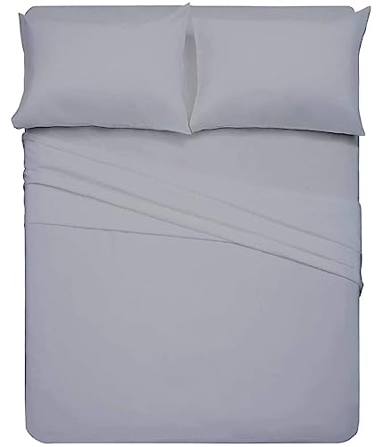 "RV Bunk Bed Cot Sheets 28 x 75, 3-Piece Bed Sheets for Campers, Fits Upto 6"" Deep Pocket, Cot Size Mattress Fitted Sheet Perfect for Narrow Twin, Guest Bed Replacement, RV Mattress Sheets- Light Grey"