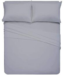 "RV Bunk Bed Cot Sheets 28 x 75, 3-Piece Bed Sheets for Campers, Fits Upto 6"" Deep Pocket, Cot Size Mattress Fitted Sheet Perfect for Narrow Twin, Guest Bed Replacement, RV Mattress Sheets- Light Grey"