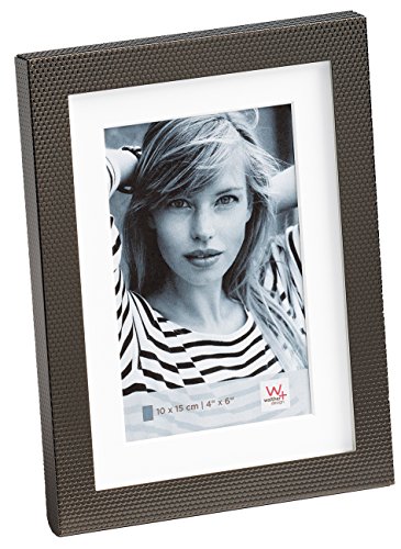 walther Design Picture Frame Anthracite 10 x 15 cm with Passe-PArtOut, Chiara Portrait Frame RI015D