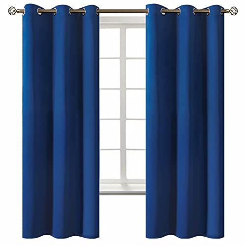 BGment Blackout Curtains for Bedroom 63 Inch Length 2 Panels Set, Room Darkening Sunlight Blocking Thermal Insulated Grommet Window Drapes, Each Panel 42 Inch Wide, Royal Blue