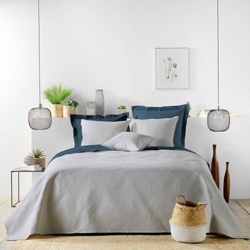 Douceur d'Intérieur Grey Polyester Bedspread 220 x 240 cm