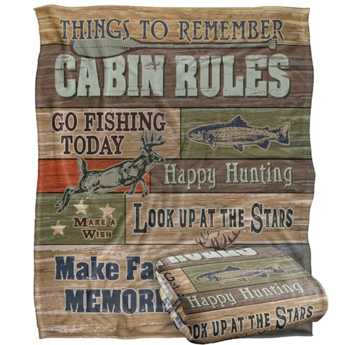 Jq Licensing - Jl-Jp Cabin Rules Silky Touch Super Soft Throw Blanket 152 X 127 Cm