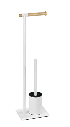 "WENKO ""Macao Freestanding Toilet Brush, White/Brown"