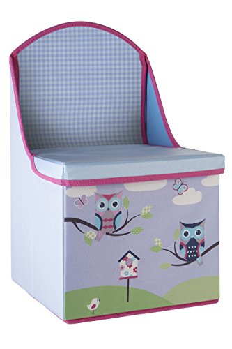 Premier Housewares Children's Storage Box/SEAT - Owl Design, Wood, Purple